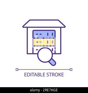 Customizable thin line identify and inventory data icon Stock Vector
