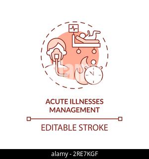 Acute illnesses management red concept icon Stock Vector