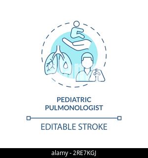 Pediatric pulmonologist turquoise concept icon Stock Vector