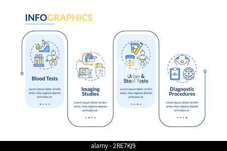 Diagnostic procedures for kids rectangle infographic template Stock Vector