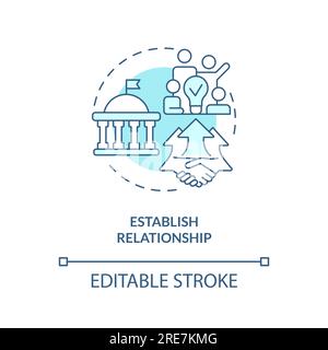 2D establish relationship blue icon concept Stock Vector