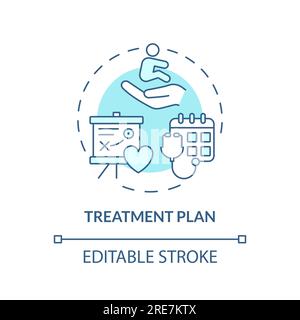 Treatment plan turquoise concept icon Stock Vector