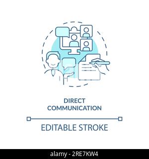 2D direct communication blue icon concept Stock Vector