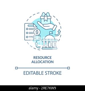 2D resource allocation blue icon concept Stock Vector