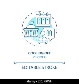 2D cooling off periods blue icon concept Stock Vector