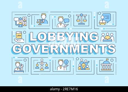 Lobbying government text with icons Stock Vector