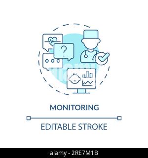 Monitoring turquoise concept icon Stock Vector