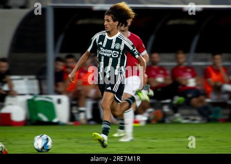 San Diego, USA. 25th July, 2023. Wrexham USA Invasion Summer 23' - Hannibal Mejbri (46 Mancester United) during the match between Wrexham A.F.C and Manchester United at Snapdragon Stadium in San Diego, California. (Xavier Hernandez/SPP) Credit: SPP Sport Press Photo. /Alamy Live News Stock Photo