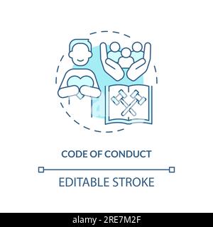 2D code of conduct blue icon concept Stock Vector
