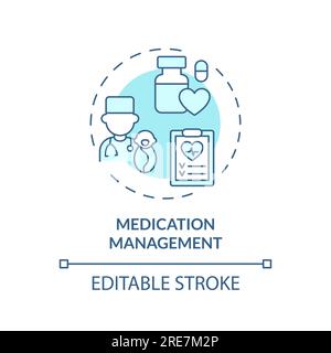Medication management turquoise concept icon Stock Vector