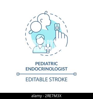 Pediatric endocrinologist turquoise concept icon Stock Vector