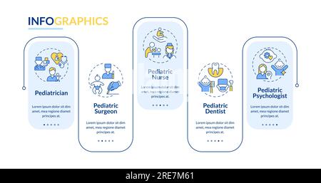 Pediatric department specialists rectangle infographic template Stock Vector