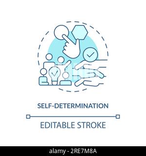 2D self determination blue icon concept Stock Vector
