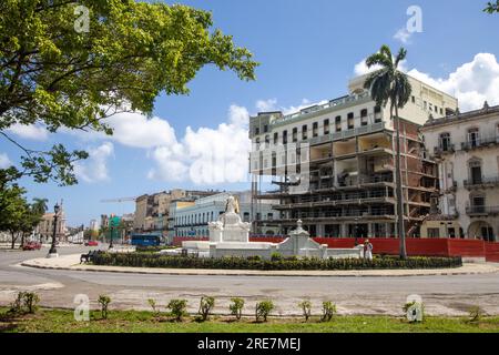 La Havana, Cuba -24 June 2022: Saratoga Hotel destroyed by explosion. Central hotel in La Havana under restoration and rebuilding. Stock Photo