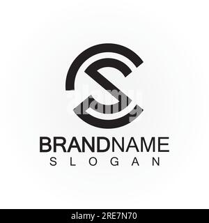 Alphabet letters monogram logo CS,SC,S and C, elegant and Professional letter icon design Stock Vector