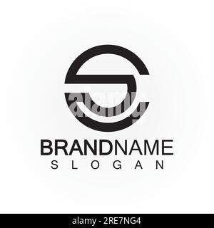 Alphabet letters monogram logo CS,SC,S and C, elegant and Professional letter icon design Stock Vector