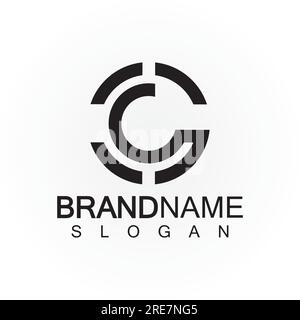 Alphabet letters monogram logo CS,SC,S and C, elegant and Professional letter icon design Stock Vector