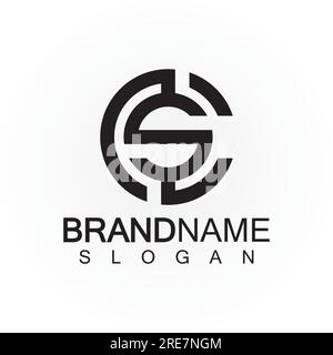 Alphabet letters monogram logo CS,SC,S and C, elegant and Professional letter icon design Stock Vector