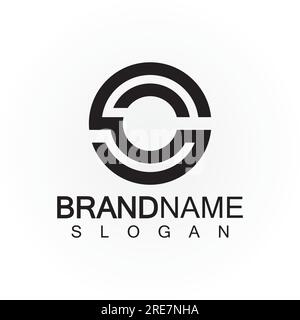 Alphabet letters monogram logo CS,SC,S and C, elegant and Professional letter icon design Stock Vector