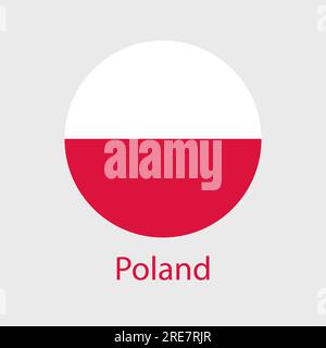 Poland flag vector icons set of illustrations in the shape of heart, star, circle and map. Stock Vector
