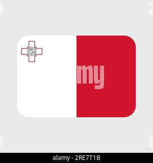 Malta flag vector icons set of illustrations in the shape of heart, star, circle and map. Stock Vector
