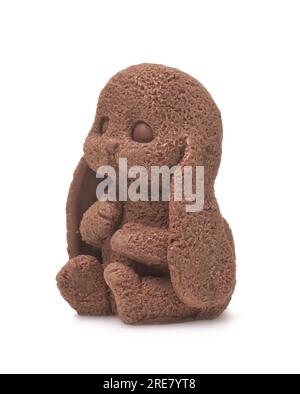 Easter chocolate bunny isolated on white Stock Photo