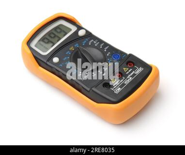 Digital multimeter isolated on white Stock Photo