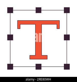 Text box flat line color isolated vector object Stock Vector