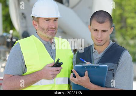 portrait of a construction workers outdoors Stock Photo