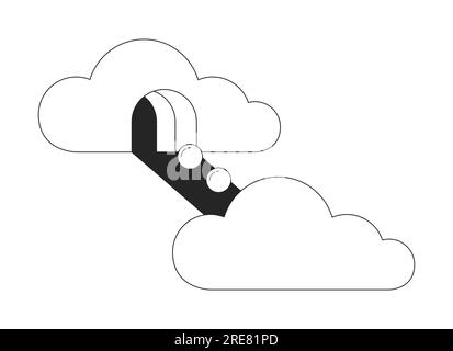 Surrealism clouds bw concept vector spot illustration Stock Vector