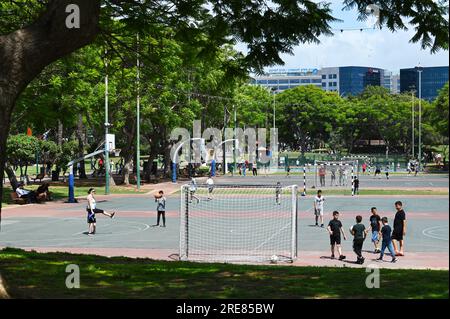 Recreate on a Basketball court Stock Photo