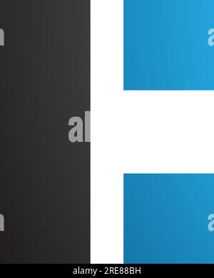 Black and Blue Rectangular Letter C Icon on a White Background Stock Vector