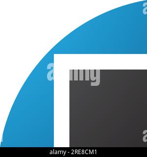 Blue and Black Geometrical Letter R Icon on a White Background Stock Vector