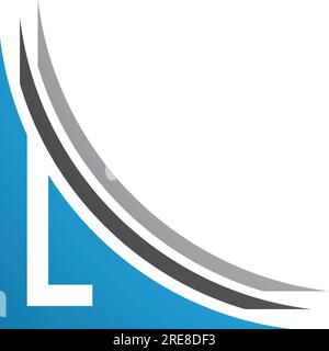 Blue and Black Letter L Icon with Layers on a White Background Stock Vector