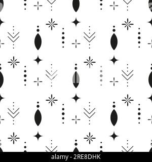 pattern seamless esoteric dot pattern vector black. feminine lines Stock Vector