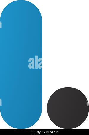 Blue and Black Rounded Letter L Icon on a White Background Stock Vector