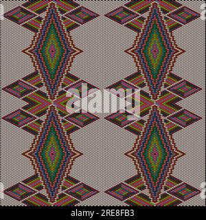 Ornament, mosaic, ethnic, folk pattern. It is made in bright, juicy, perfectly matching colors. Stock Vector