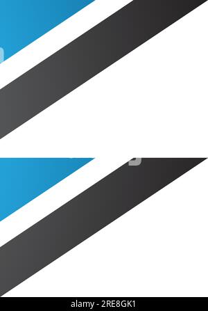 Blue and Black Triangular Flag Shaped Letter B Icon on a White Background Stock Vector