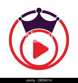 King Video vector logo design template. Royal film logo design vector. Stock Vector