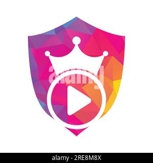 King Video vector logo design template. Royal film logo design vector. Stock Vector