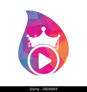 King Video vector logo design template. Royal film logo design vector. Stock Vector