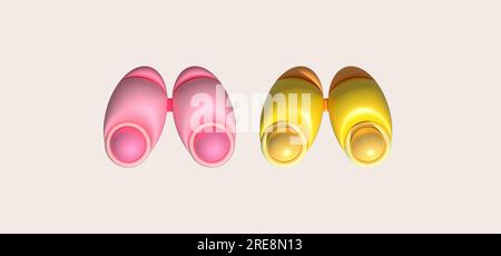 3d illustration Optical instruments for viewing distant. binoculars, spyglass. Stock Vector