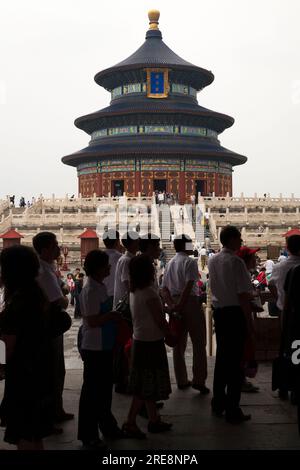 The exterior / outside of the Hall of Prayer for Good Harvests, the largest building in the Temple of Heaven complex in Beijing, PRC. China. (125) Stock Photo