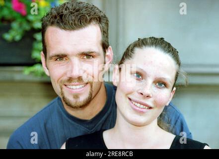 Hibs ( Hibernian Football Club ) footballer Alex Marinkov and his girlfriend Nina Liljendal. Stock Photo