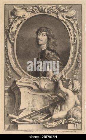 'Jacobus Houbraken after Sir Anthony van Dyck, Algernon Percy, Earl of Northumberland, 1738, engraving and etching on laid paper, plate: 37.5 x 23.6 cm (14 3/4 x 9 5/16 in.) sheet: 44.2 x 30.1 cm (17 3/8 x 11 7/8 in.), Gift of Henry and Judith Rice Millon, in Honor of the 50th Anniversary of the National Gallery of Art, 1991.203.5' Stock Photo