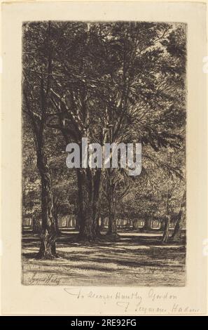 'Francis Seymour Haden, Kensington Gardens (The Larger Plate), 1860, etching with drypoint, Gift of Miss Elisabeth Achelis, 1942.6.37' Stock Photo