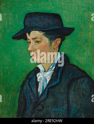 Title: Portrait of Armand Roulin Artist: Vincent van Gogh Date: 1888 Medium: Oil on canvas Dimensions:  65,5 x 54,3 cm Location: Museum Boijmans Van Beuningen, Rotterdam, Netherlands Stock Photo