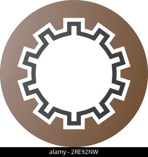 Brown and Black Letter O Icon with Castle Wall Pattern on a White Background Stock Vector
