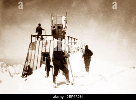 Observatory on the summit of Mont Blanc, Victorian period Stock Photo