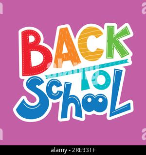 Back to school bold text. Back to school lettering in the style of a cut  out paper. Hand drawn vector illustration. 25743476 Vector Art at Vecteezy